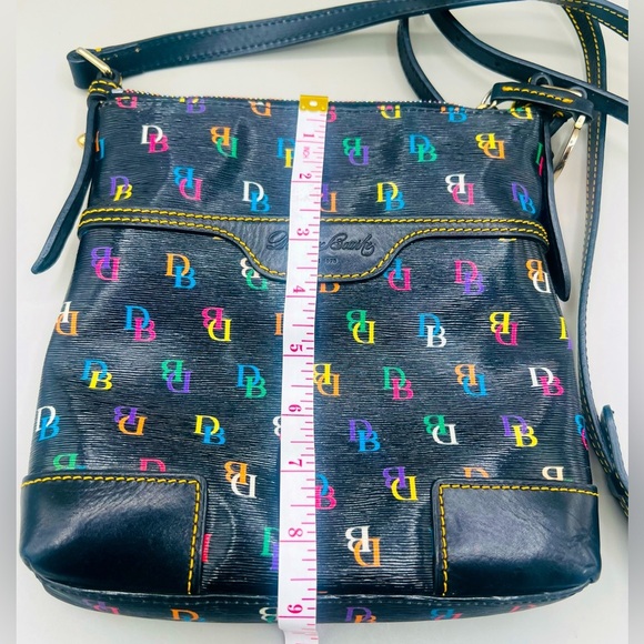 DOONEY & BOURKE Black Multicolored Rainbow DB Signature Letter Carrier Crossbody - Picture 15 of 16